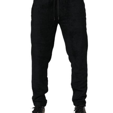 Dolce & Gabbana Black Cotton Logo Men Jogger Sweatpants Pants