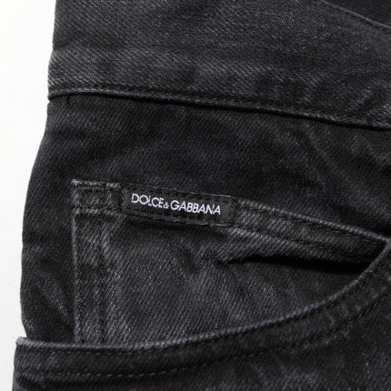 Dolce & Gabbana Black Washed Cotton Skinny Men Denim Jeans
