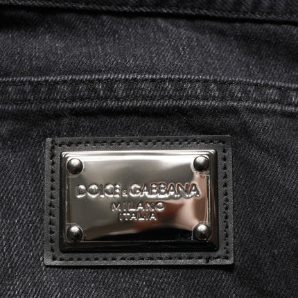 Dolce & Gabbana Black Washed Cotton Skinny Men Denim Jeans