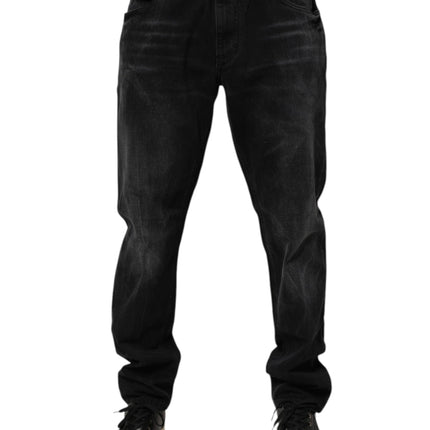 Dolce & Gabbana Black Washed Cotton Skinny Men Denim Jeans
