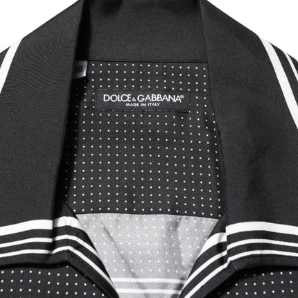 Dolce & Gabbana Black White StripeDot Print Casual Polo Shirt
