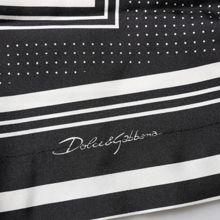 Dolce & Gabbana Black White StripeDot Print Casual Polo Shirt