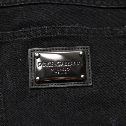 Dolce & Gabbana Black Cotton Regular Denim Men Trouser Jeans