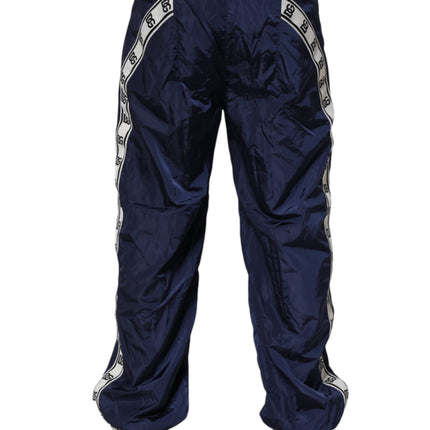 Dolce & Gabbana Blue Nylon Straight Jogger Sweatpants Pants