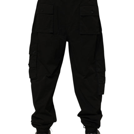Dolce & Gabbana Black Cotton Cargo Jogger Sweatpants Pants