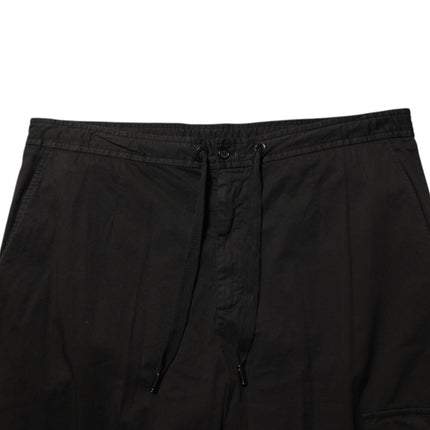 Dolce & Gabbana Black Cotton Cargo Jogger Sweatpants Pants