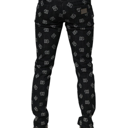 Dolce & Gabbana Black DG Monogram Cotton Skinny Denim Jeans