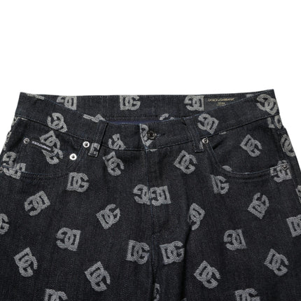 Dolce & Gabbana Black DG Monogram Cotton Skinny Denim Jeans