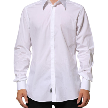 Dolce & Gabbana White Cotton MARTINI Men Formal Dress Shirt