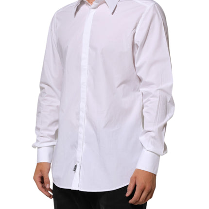 Dolce & Gabbana White Cotton MARTINI Men Formal Dress Shirt