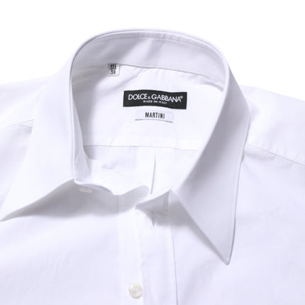 Dolce & Gabbana White Cotton MARTINI Men Formal Dress Shirt