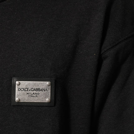 Dolce & Gabbana Black Logo FullZip Hooded Sweatshirt Sweater