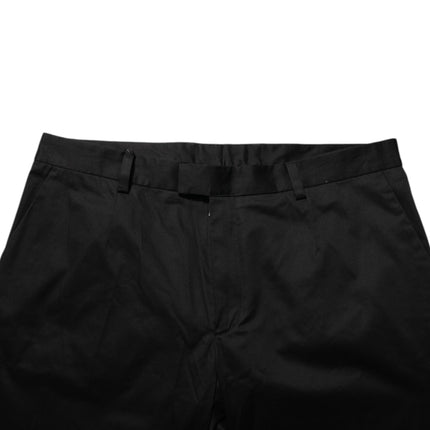 Dolce & Gabbana Black Cotton Stretch Casual Trouser Pants