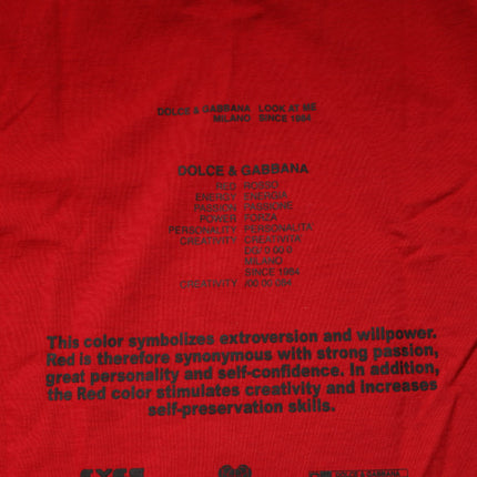 Dolce & Gabbana Red Logo Eye Print Cotton Short Sleeve T-shirt