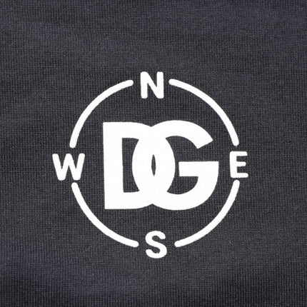 Dolce & Gabbana Black Logo Compass Cotton Crew Neck T-shirt