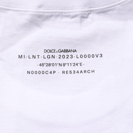 Dolce & Gabbana White Cotton Sleeveless Printed Tank T-shirt