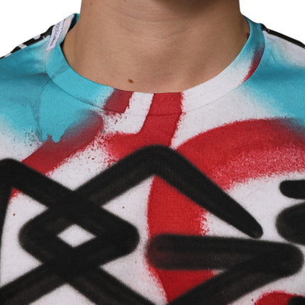 Dolce & Gabbana White Graffiti Crew Neck Short Sleeves T-shirt