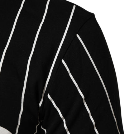 Dolce & Gabbana Black Cotton Polka Dots Round Neck T-shirt