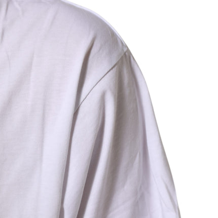 Dolce & Gabbana White Graphic Print Cotton Crew Neck T-shirt
