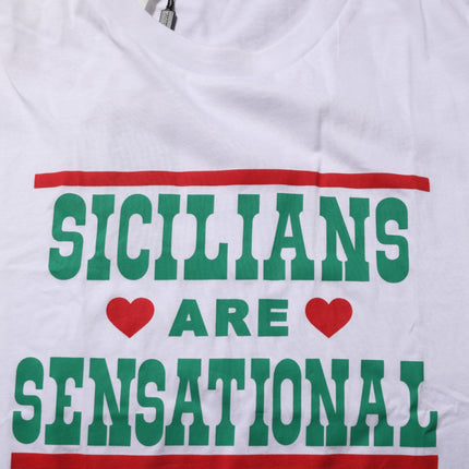 Dolce & Gabbana White Graphic Print Cotton Crew Neck T-shirt