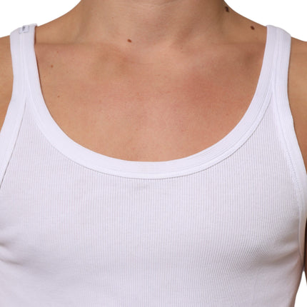 Dolce & Gabbana White Sleeveless Round Neck Tank Top T-shirt