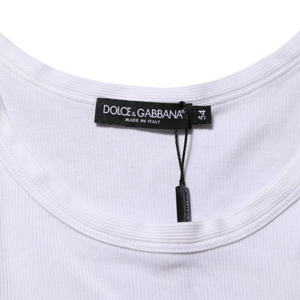 Dolce & Gabbana White Sleeveless Round Neck Tank Top T-shirt