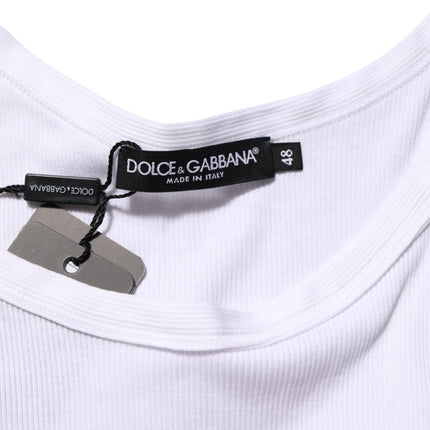 Dolce & Gabbana White Sleeveless Round Neck Tank Top T-shirt