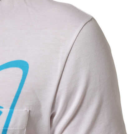 Dolce & Gabbana White Graphic Print Cotton Crew Neck T-shirt