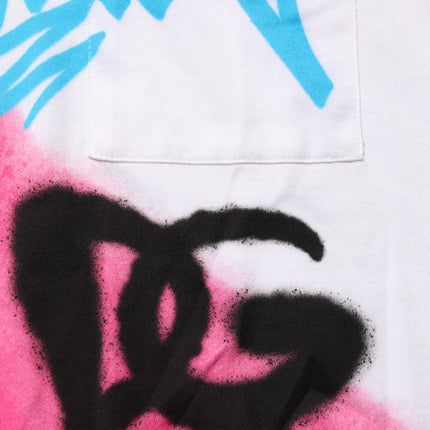 Dolce & Gabbana White Graphic Print Cotton Crew Neck T-shirt