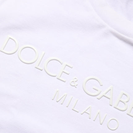 Dolce & Gabbana White Cotton Crew Neck Short Sleeves T-shirt
