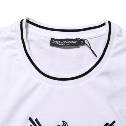 Dolce & Gabbana White Sacred Heart Short Sleeve Men T-shirt