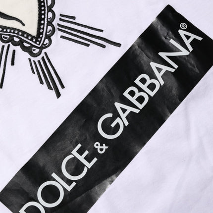 Dolce & Gabbana White Sacred Heart Short Sleeve Men T-shirt