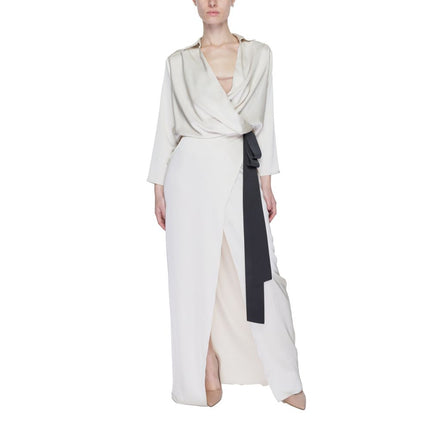 Sandro Ferrone Beige Polyester Long Dress