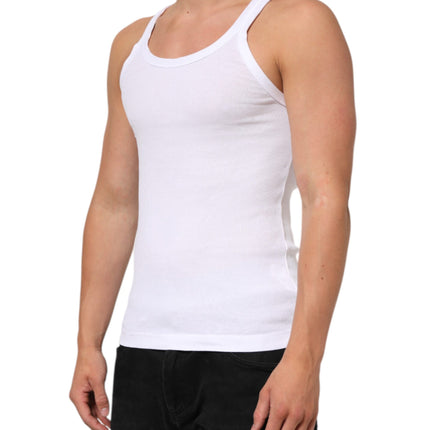 Dolce & Gabbana White Sleeveless Round Neck Tank Top T-shirt