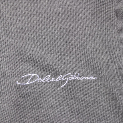 Dolce & Gabbana Gray Logo Embroidery Collared Polo T-shirt
