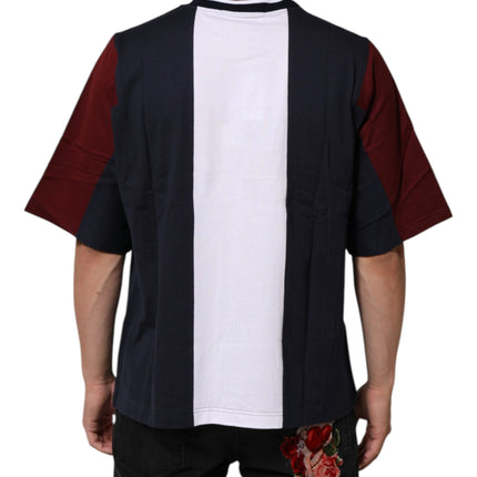 Dolce & Gabbana Multicolor Striped Cotton Men Crew Neck T-shirt