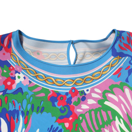 Dolce & Gabbana Multicolor Floral Printed Tunic Blouse Top