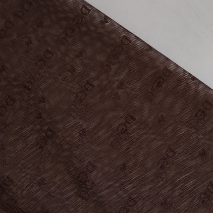 Dolce & Gabbana Brown Nylon Logo Lace Leggings Pants Underwear