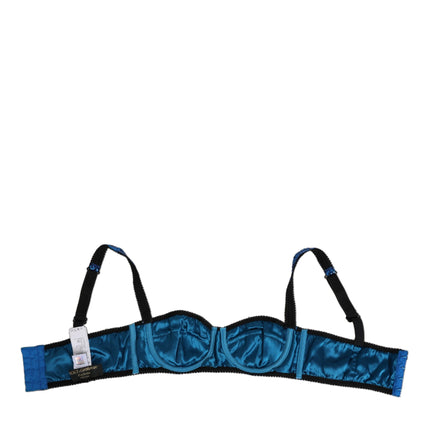 Dolce & Gabbana Blue Sequin Embellished Balconnet Bra Underwear