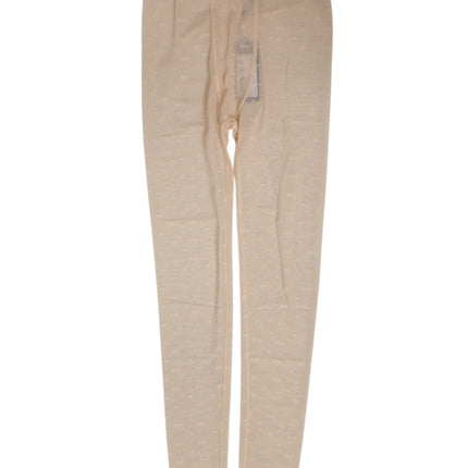 Dolce & Gabbana Beige Nylon Logo Lace Leggings Pants Underwear