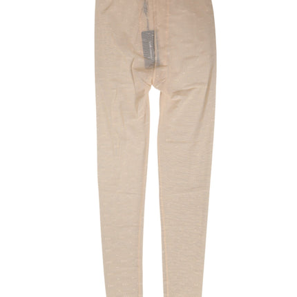 Dolce & Gabbana Beige Nylon Logo Lace Leggings Pants Underwear
