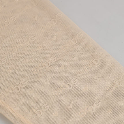Dolce & Gabbana Beige Nylon Logo Lace Leggings Pants Underwear