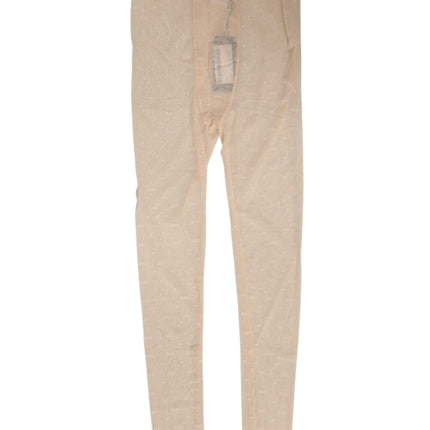 Dolce & Gabbana Beige Nylon Stretch Logo Lace Leggings Underwear