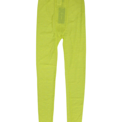 Dolce & Gabbana Neon Green Nylon Logo Lace Leggings Pants Underwear