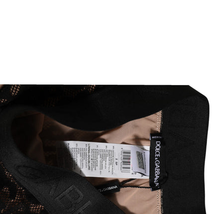 Dolce & Gabbana Black DG Logo Lace High Brief Panty Underwear