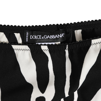 Dolce & Gabbana Black White Zebra Print Slip Briefs Underwear