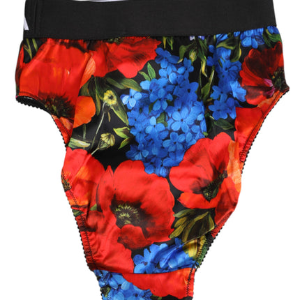 Dolce & Gabbana Multicolor Floral Print High Waist Panty Underwear