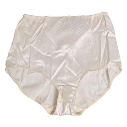 Dolce & Gabbana Off White Silk High Waist Girdle Panty Underwear