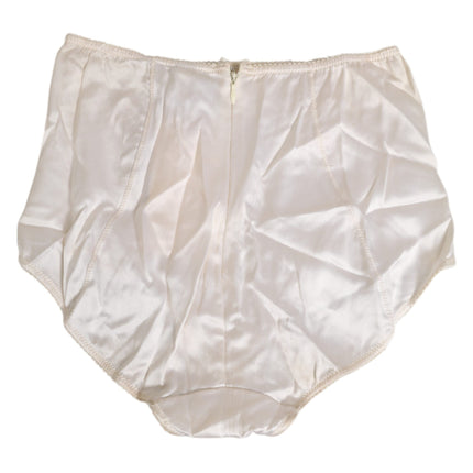 Dolce & Gabbana Off White Silk High Waist Girdle Panty Underwear