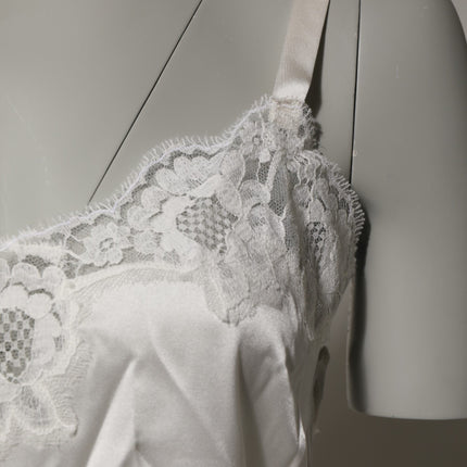 Dolce & Gabbana Off White Floral Lace Tank Lingerie Top Underwear